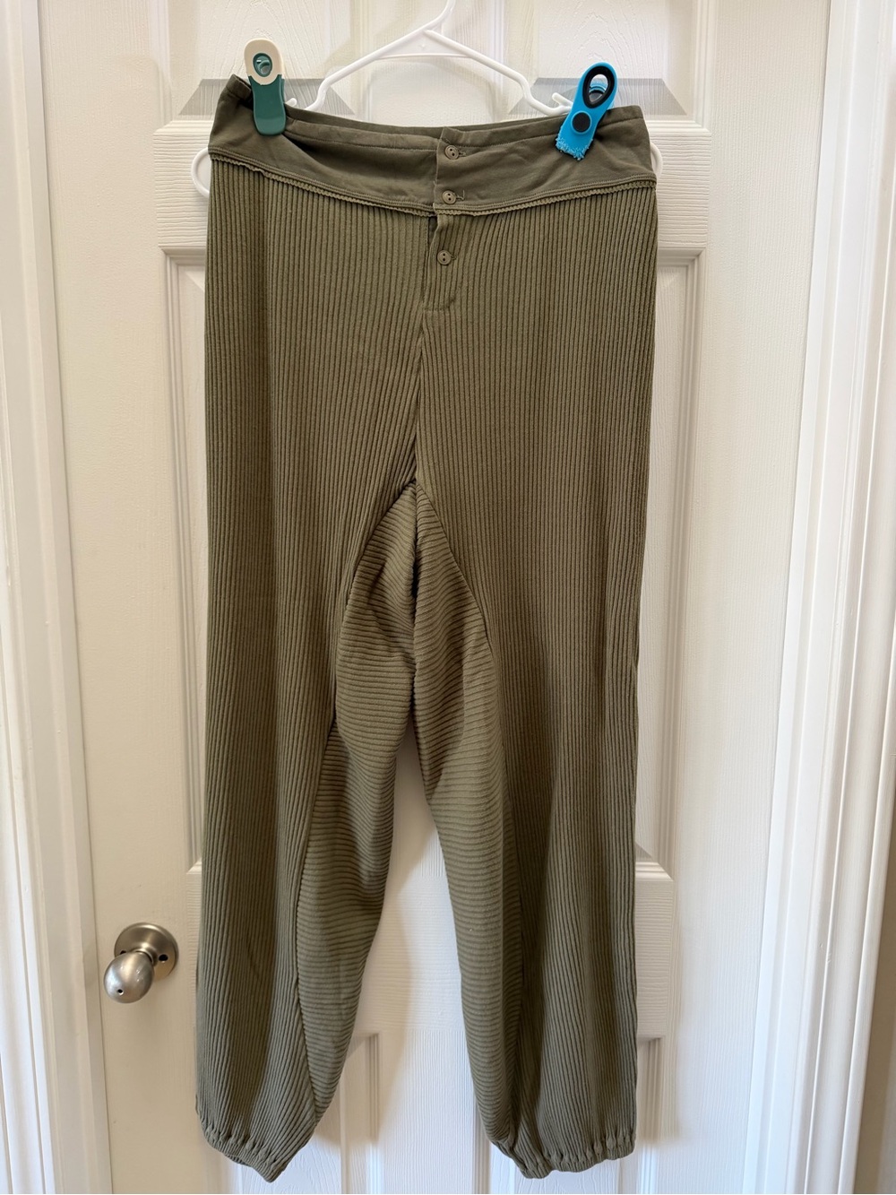 Free People Intimately Olive Ribbed Lounge Pants Size Small